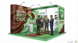 Exhibition booth visualisation created by AI