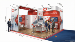 Trade show booth design generated with Expo.Fish AI