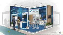 Custom exhibition stand design generated by AI