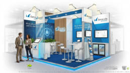 AI-generated exhibition stand design by ExhibitionStands.com