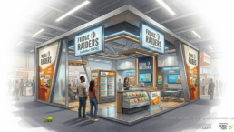 AI-generated exhibition stand design by ExhibitionStands.com