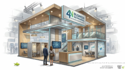 AI exhibition booth concept created with Expo.Fish design tool