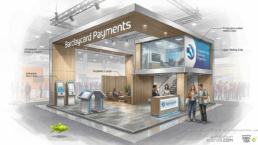 Custom exhibition stand visualisation generated by AI