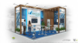 AI exhibition booth concept created with Expo.Fish design tool