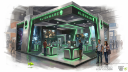 AI-generated exhibition stand design by ExhibitionStands.com