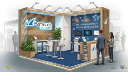 Custom exhibition stand visualisation generated by AI