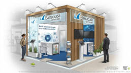 AI-powered trade show stand design example
