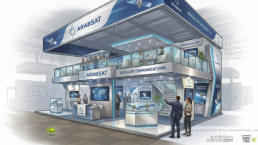 Exhibition stand layout created by Expo.Fish AI generator