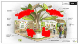 Painted exhibition stand design illustration